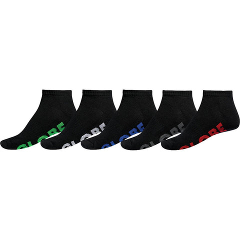 GLOBE Men's Stealth Ankle Sport Socks 5-Pack 7-11 - BLACK